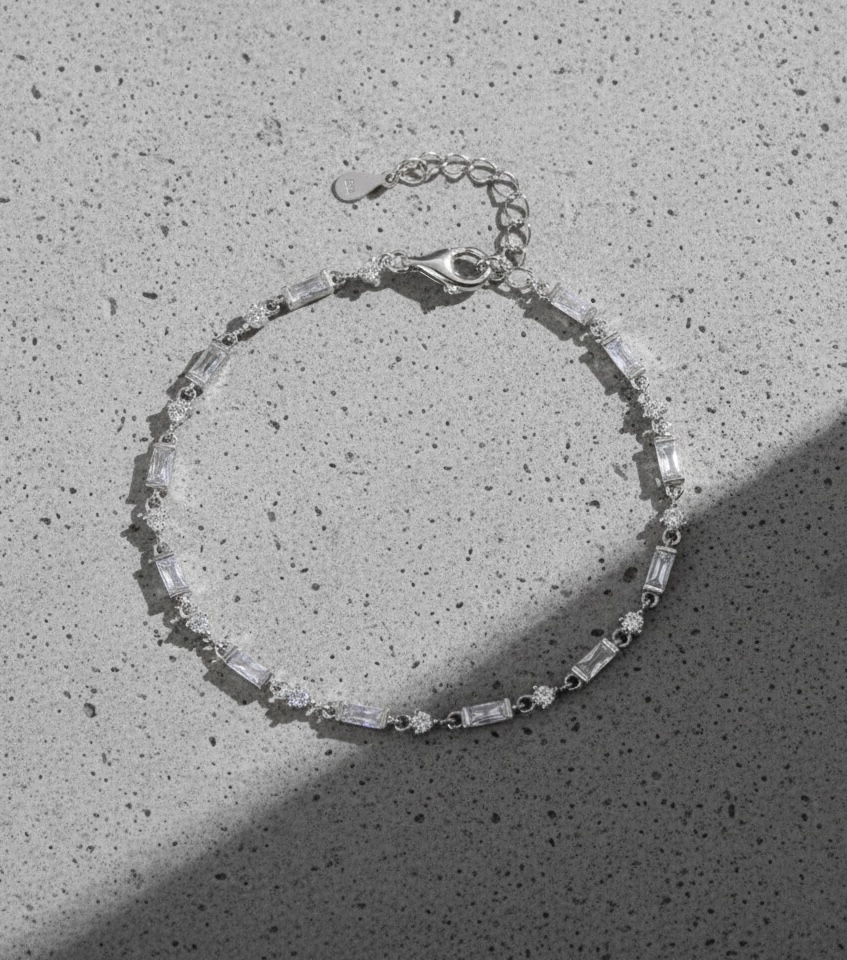 multi rectangular silver925 bracelet