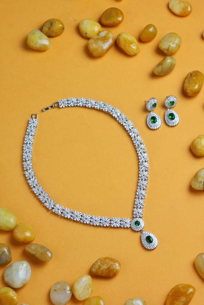 heavy zircon Necklace with earrings