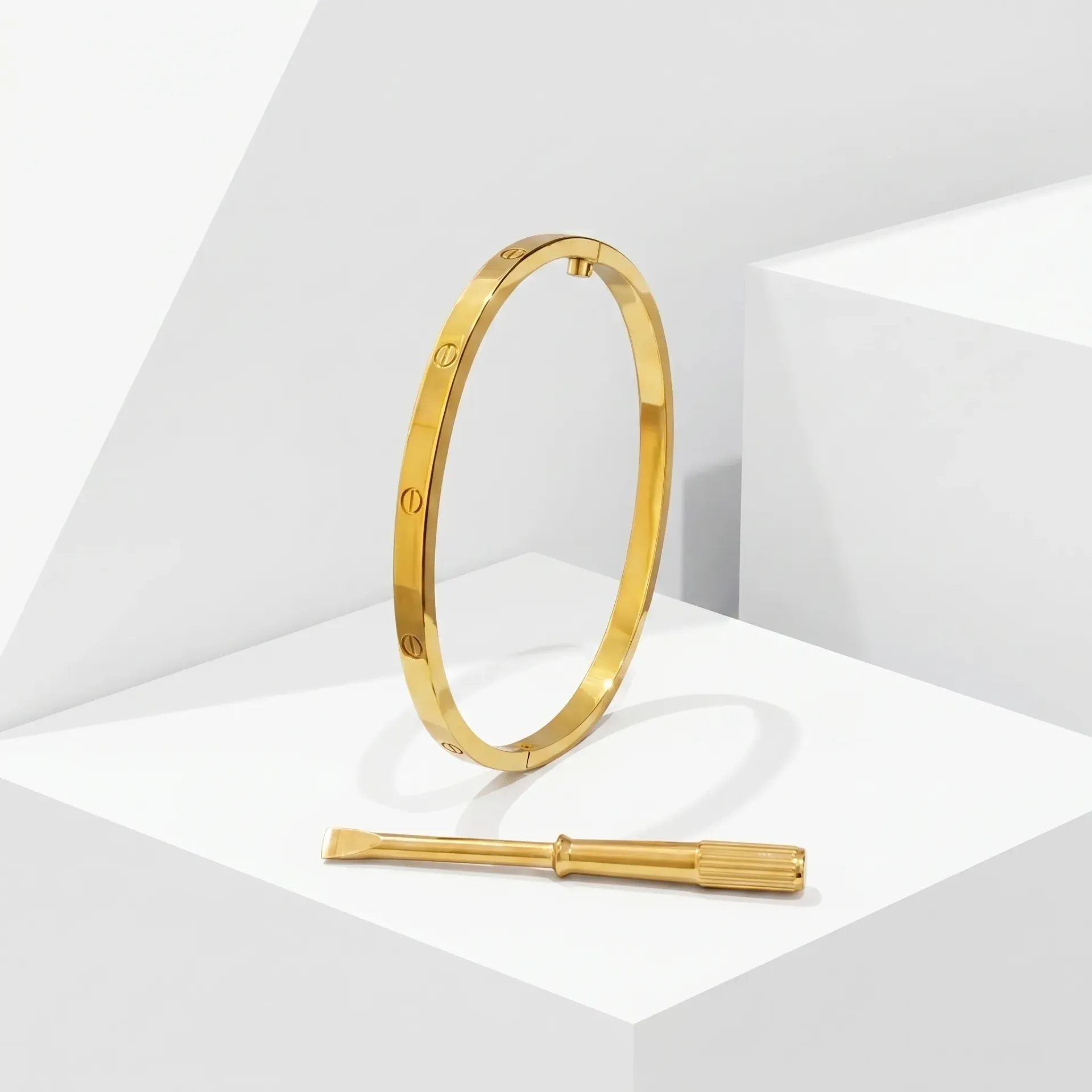 slim bangle with escrew (gold, 16)