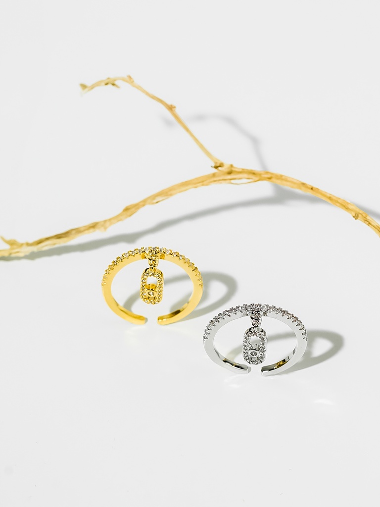 9 Open size  Elegant k ring (gold)