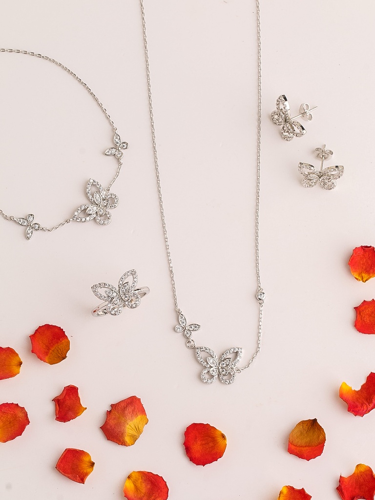 Butterfly zircon necklace set