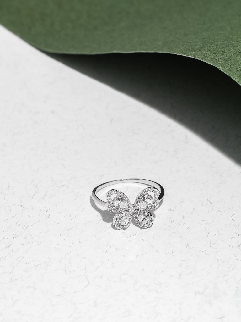 Smooth silver 925 butterfly ring