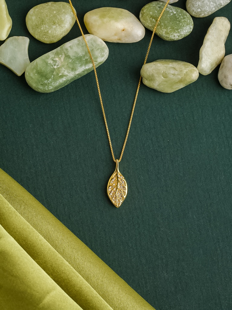 Smooth leaf silver 925 necklace