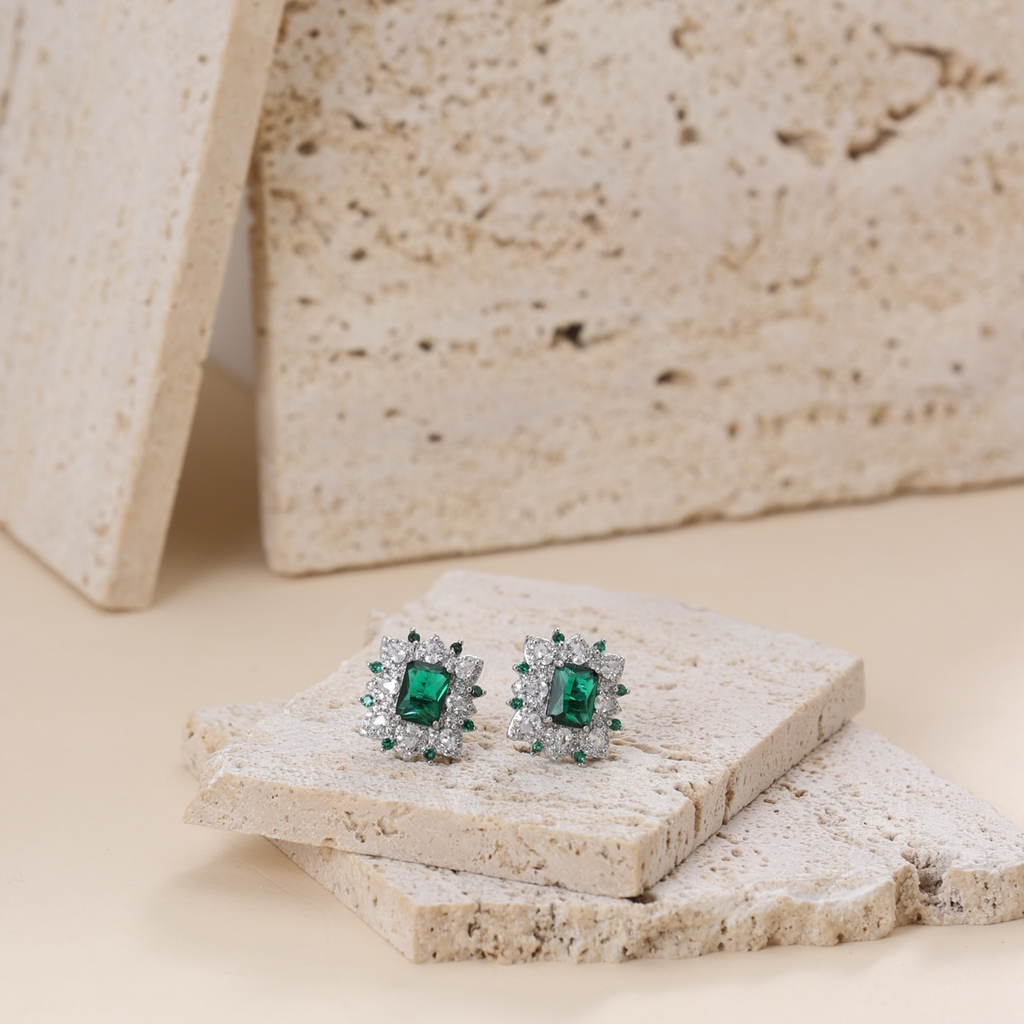 New design colored earrings (green)