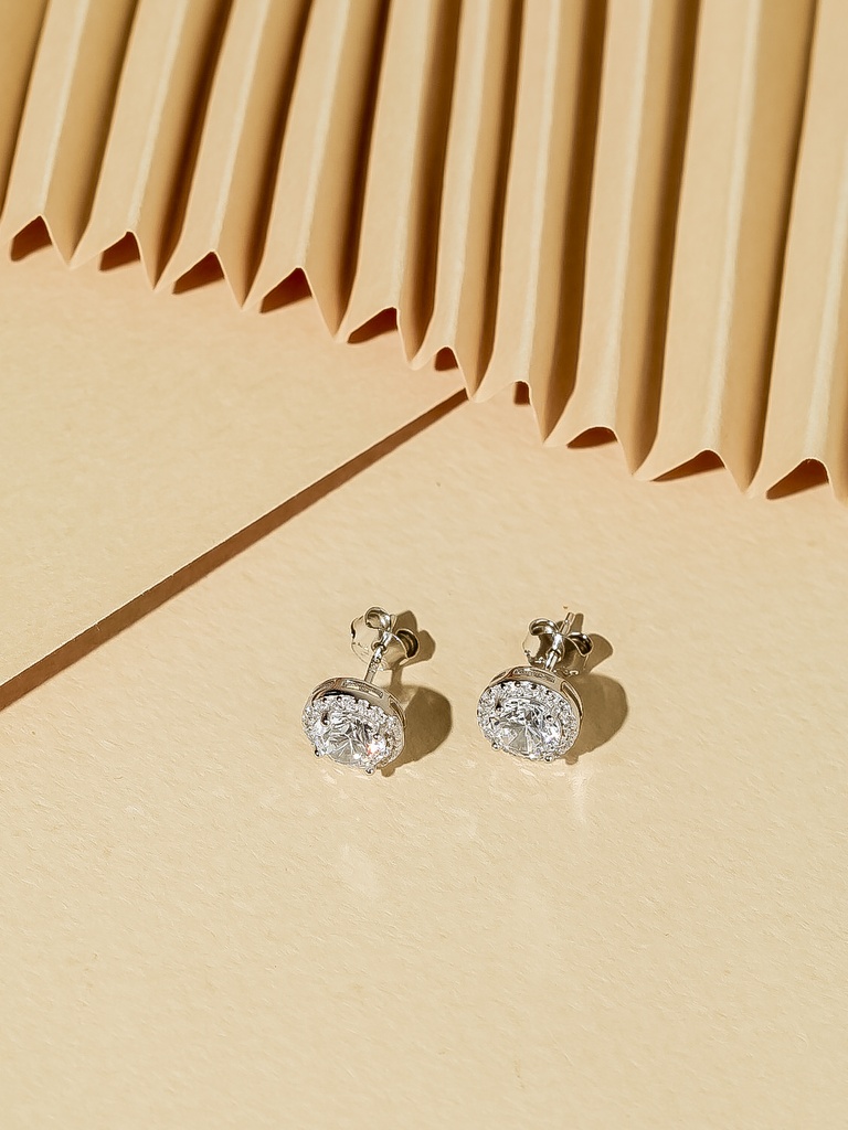 smooth round silver 925 earrings 6mm