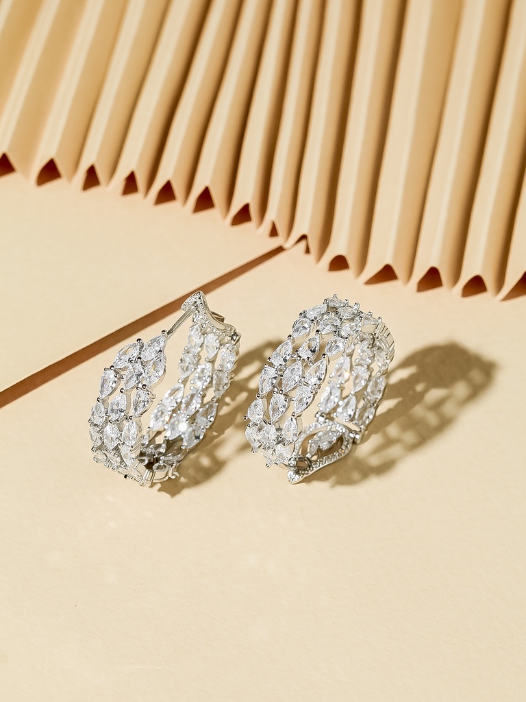 Stunning 3 hoops zircon earrings