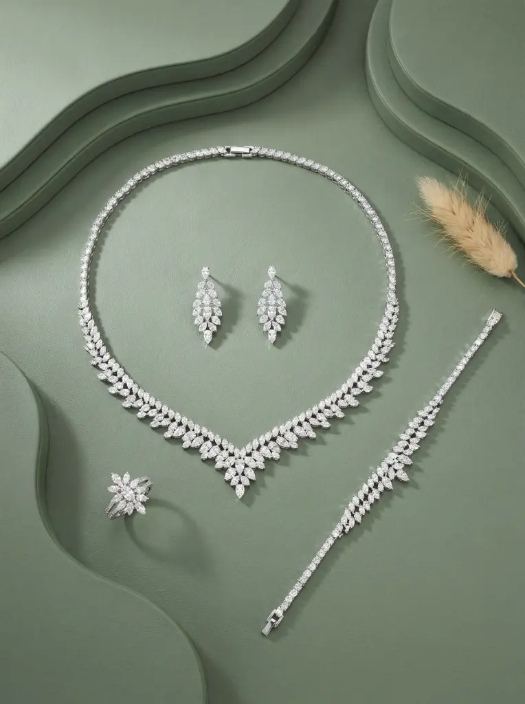 [CN2182] V shape smooth zircon set