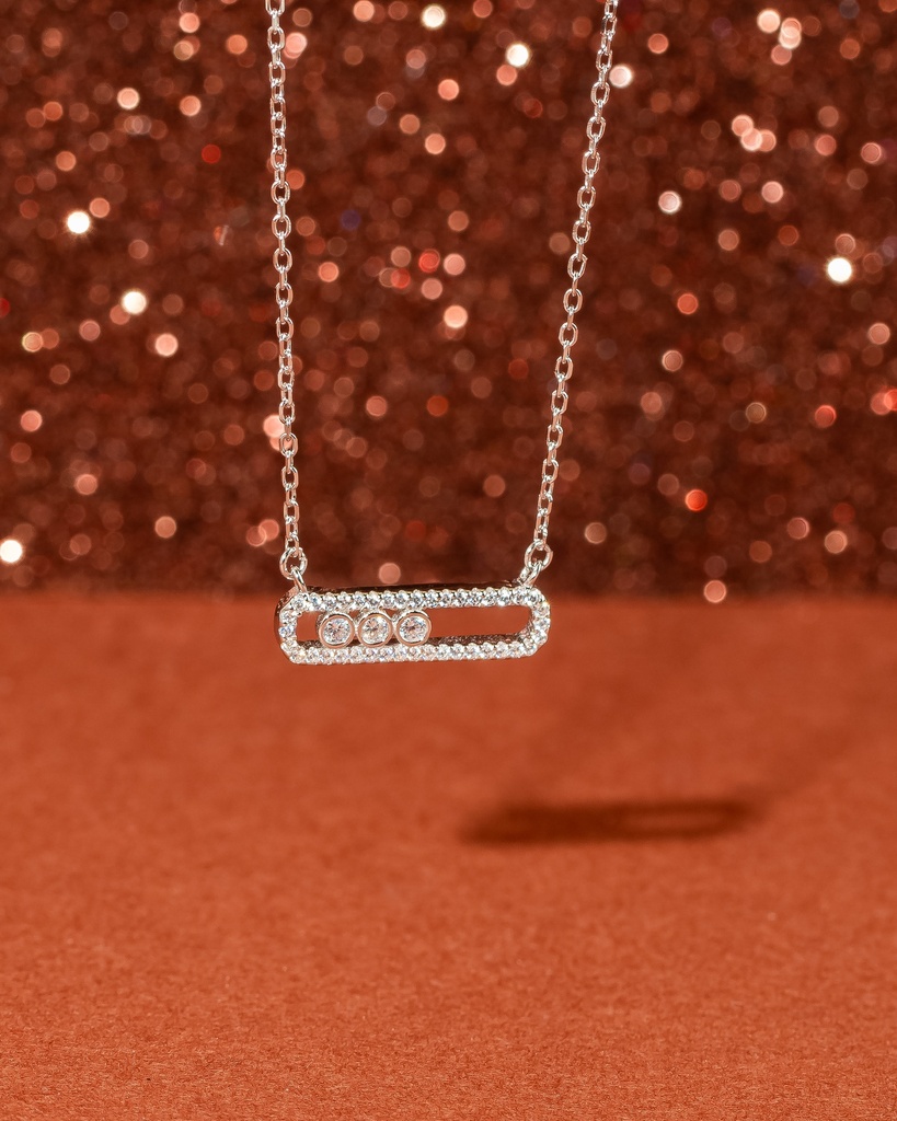 [F431] 3 dots k silver 925 necklace 