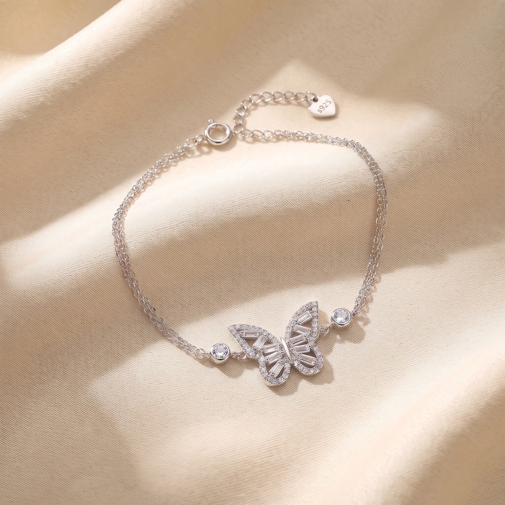 zircon butterfly silver  925 bracelet 
