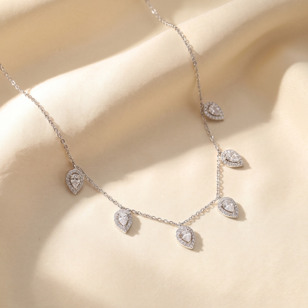 elegant drops silver 925 choker 