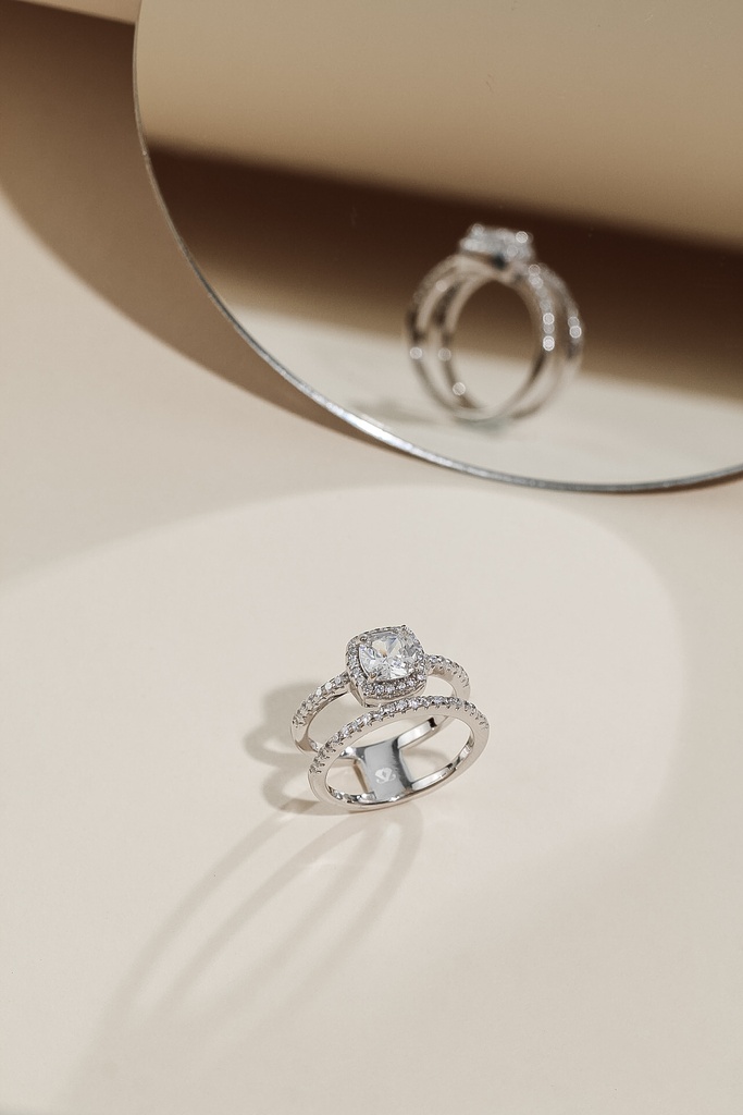 two layers elegant silver 925 ring 