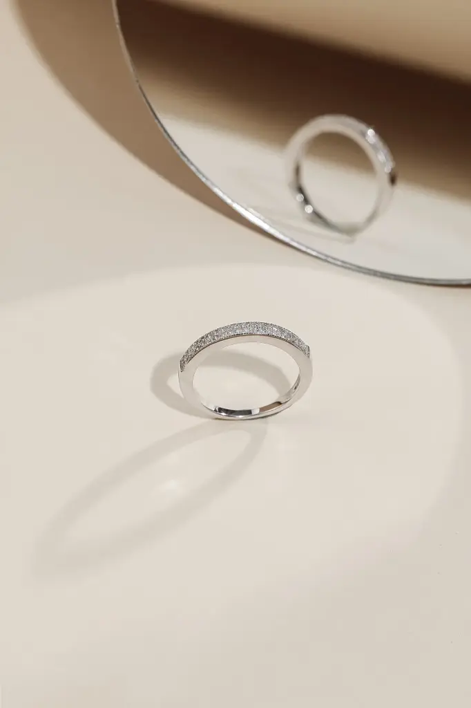 elegant simple wedding silver 925 ring 