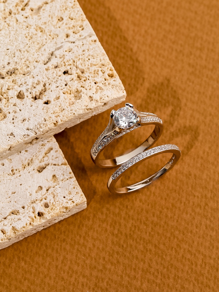 Cute twin silver 925 rings