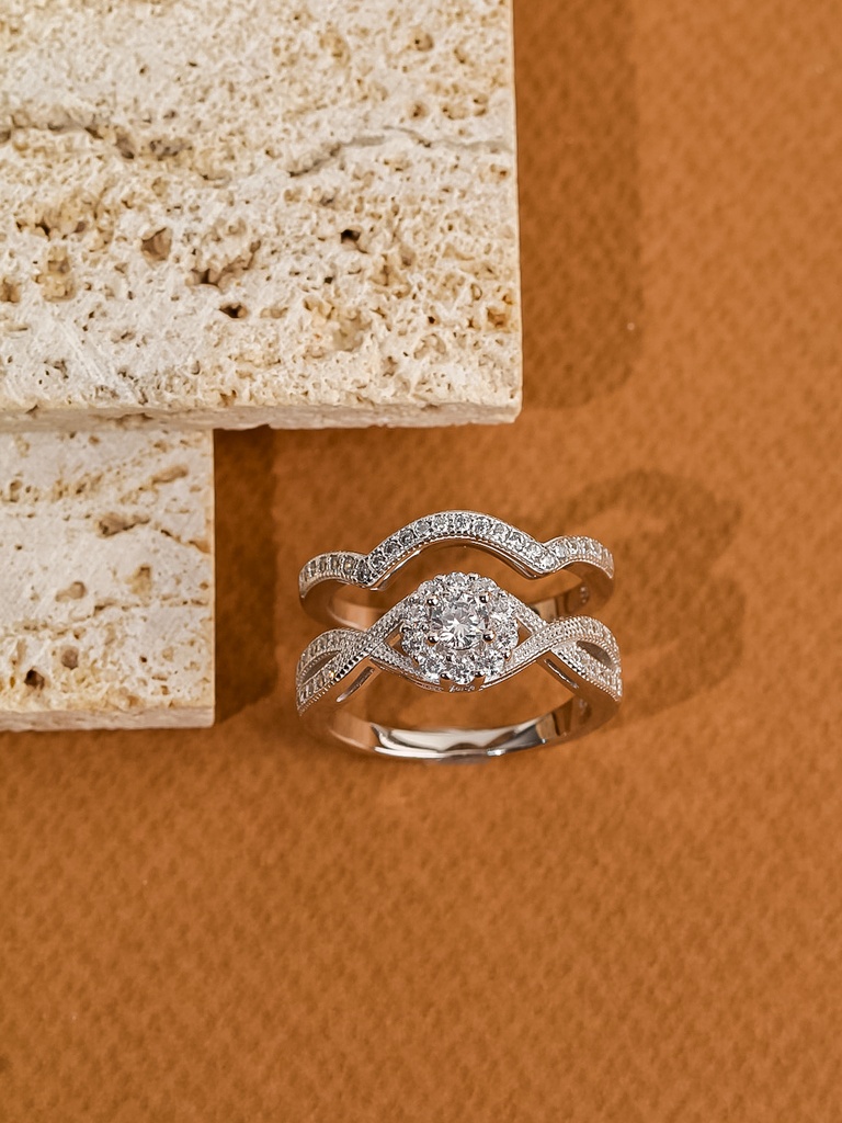 Cute twins ring with flower shape (5)