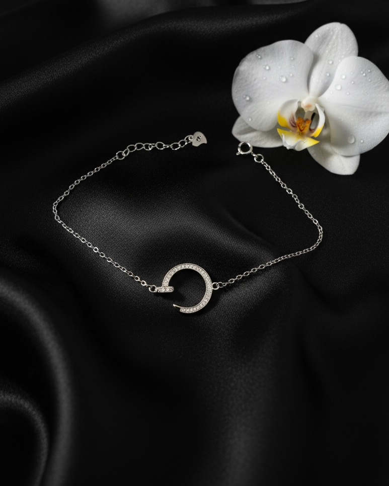 Nail shape silver  925 bracelet  