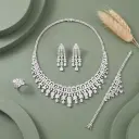 High quality white drops zircon set 3 lines earrings