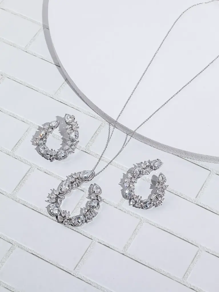 Big multi drops zircon necklace set