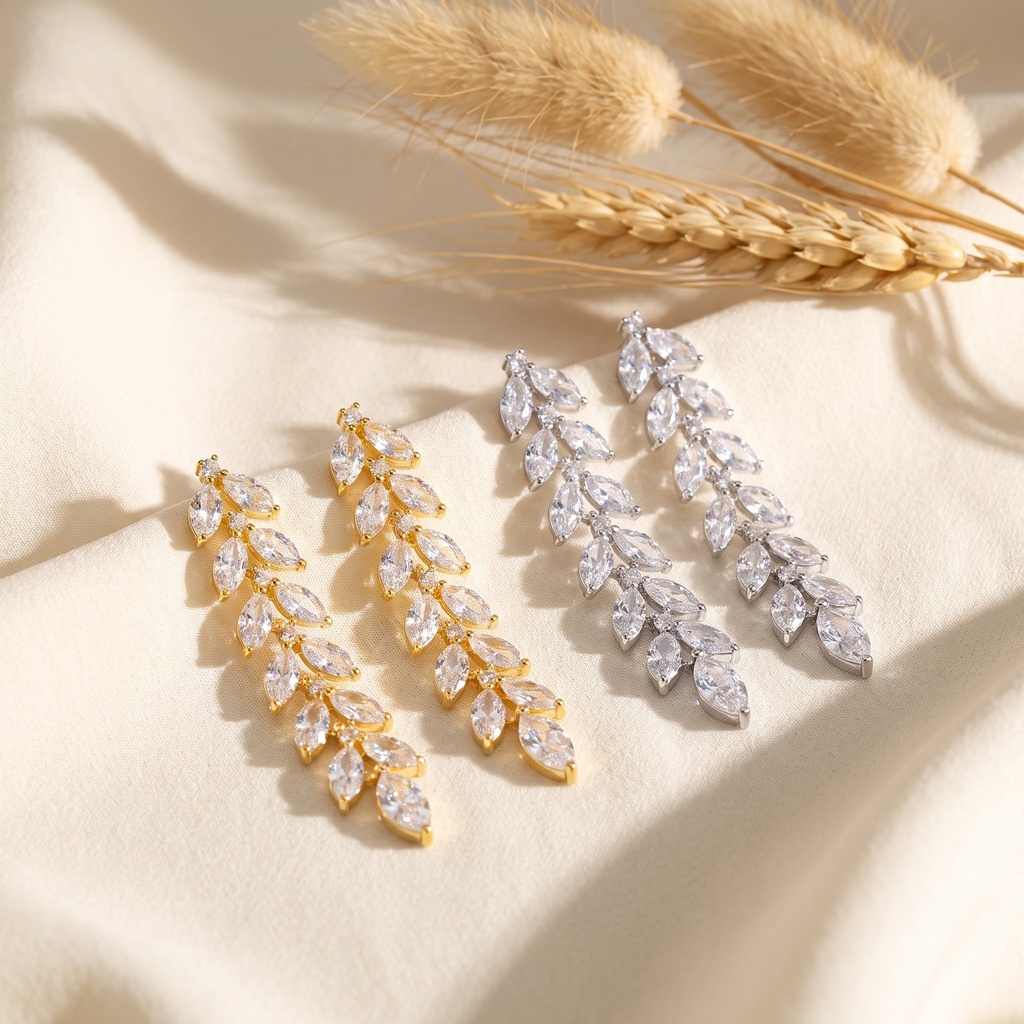 long safa zircon earrings 