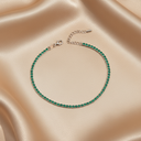 Elegant silver 925 green Tennis bracelet