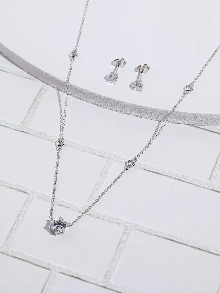 Round stons silver 925 set