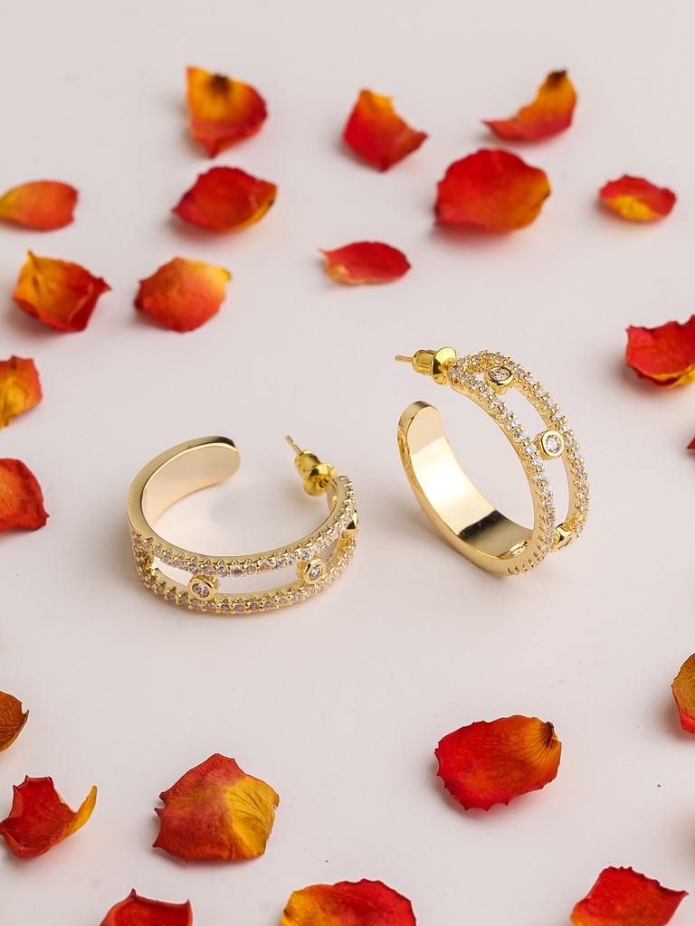 Big round earrings K set  (gold)