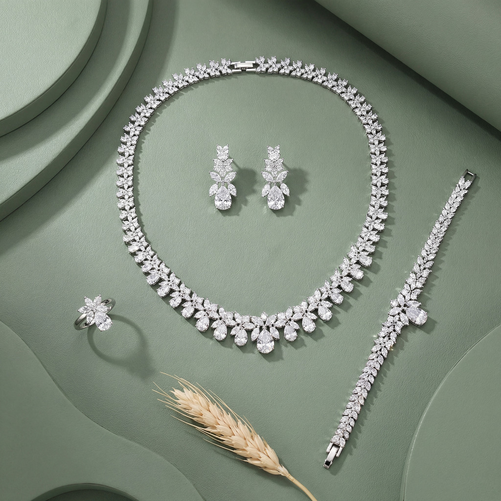 طقم زيركون قطرات من الكبير إلى الصغير