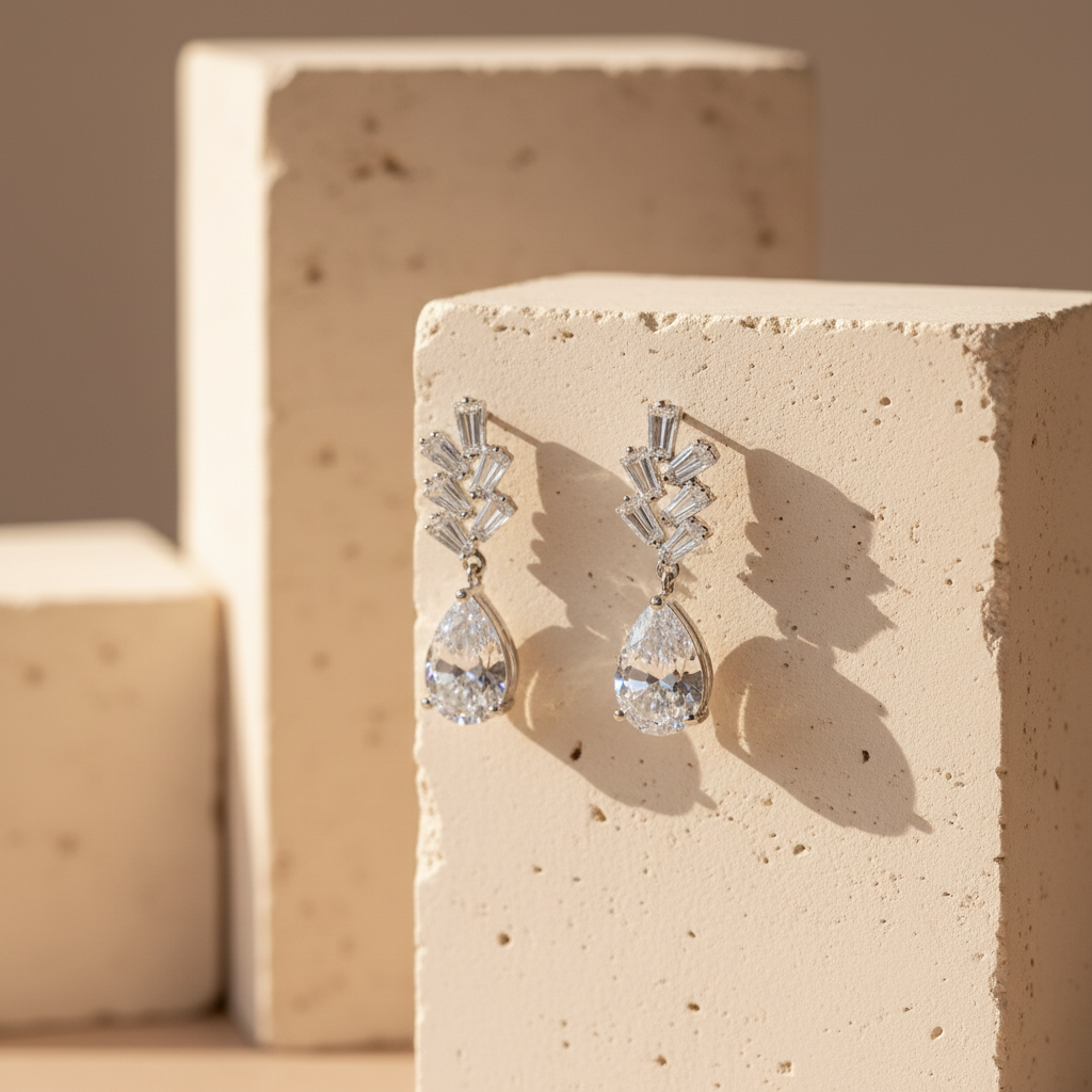 [E23021715] أقراط زيركون أنيقة كبيرة متدلية