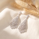 Triangle end drops zircon earrings 