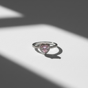 elegant smooth Pink heart shape  silver 925 ring