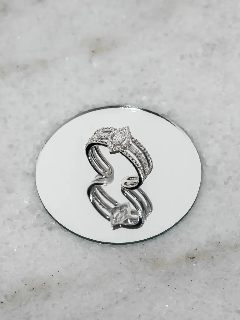 3 lines with drop adjustable silver925 ring 