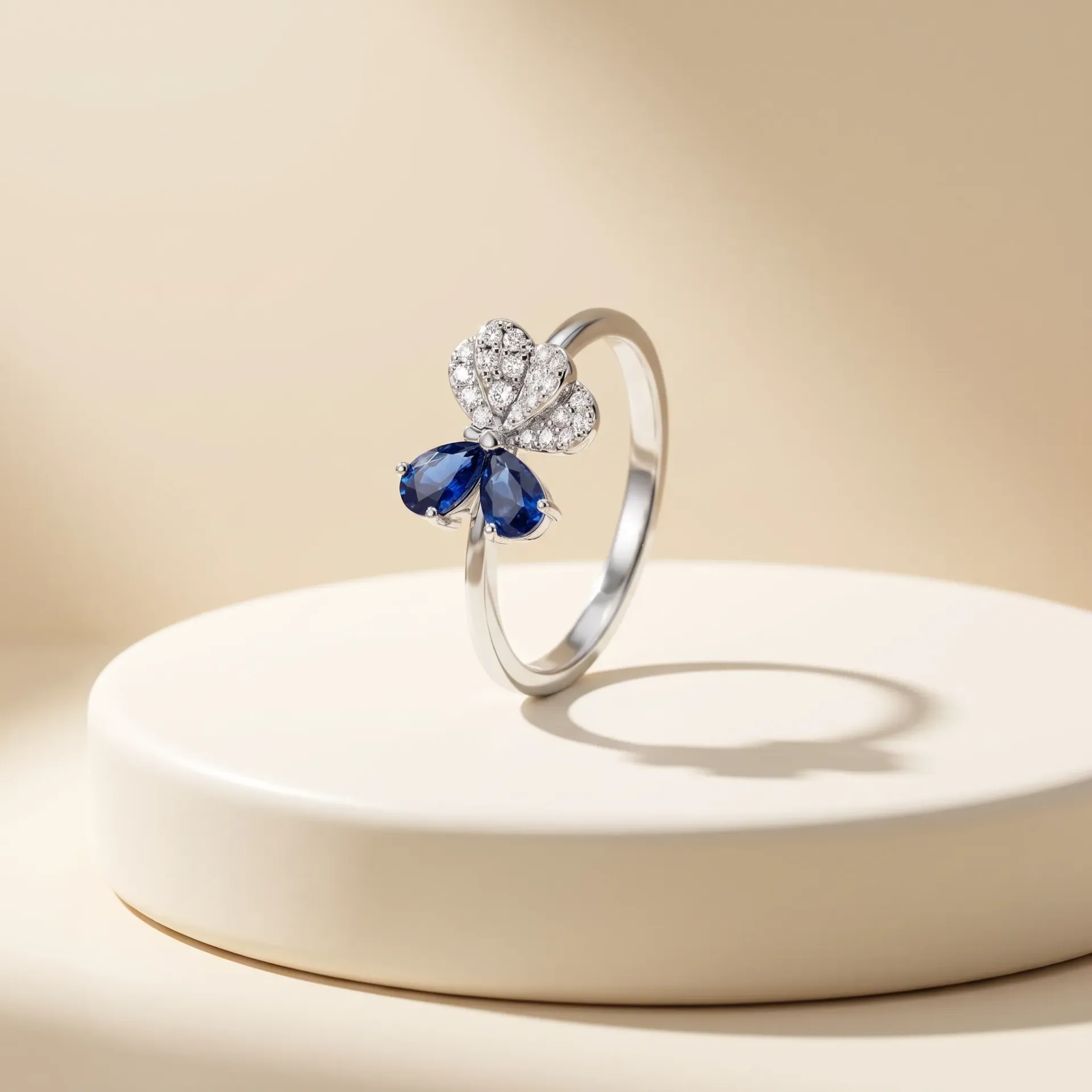 Half blue butterfly silver925 ring (5)