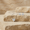 Simple heart silver925 necklace set