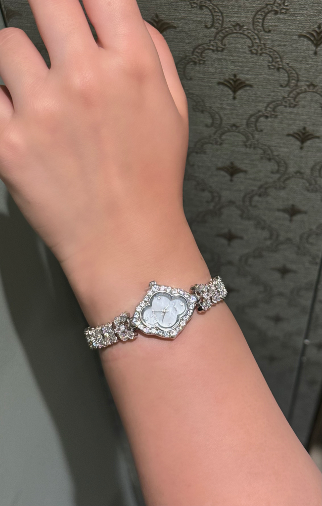 [SL00078-V02] ساعة زهور على شكل معين (gold)