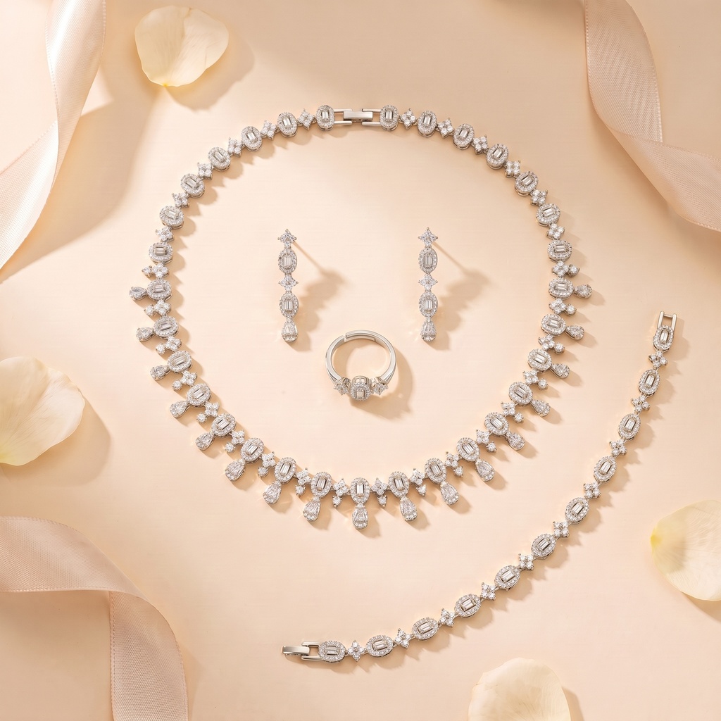 [CN5491] oval drop zircon set