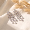 3lines drops zircon earrings
