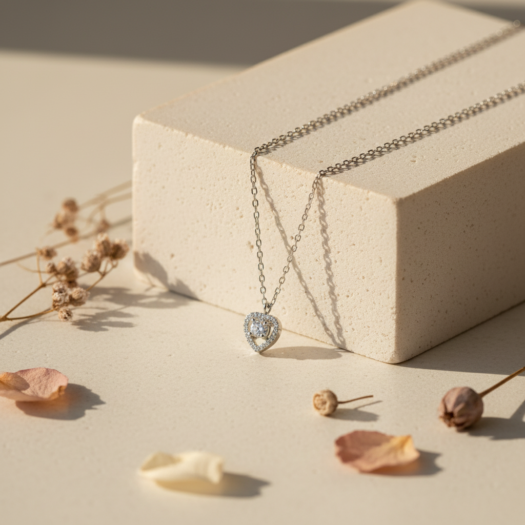 Open small heart silver925 necklace 