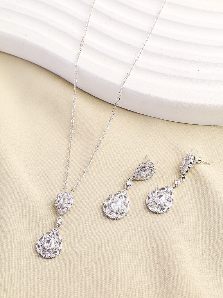 white drops necklace set