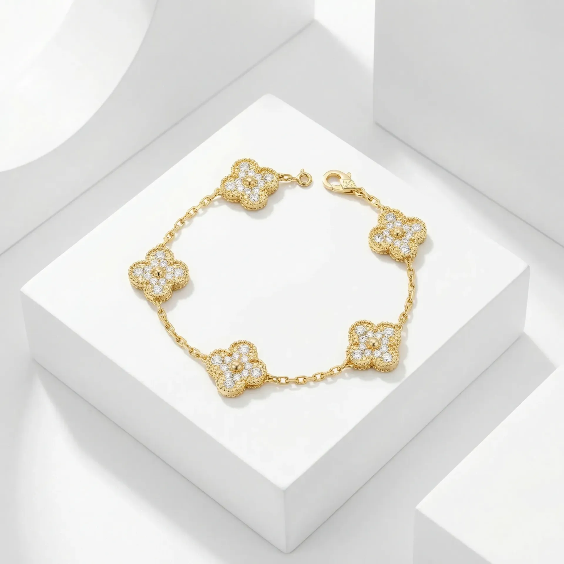 Flower shape full stone bracelet 