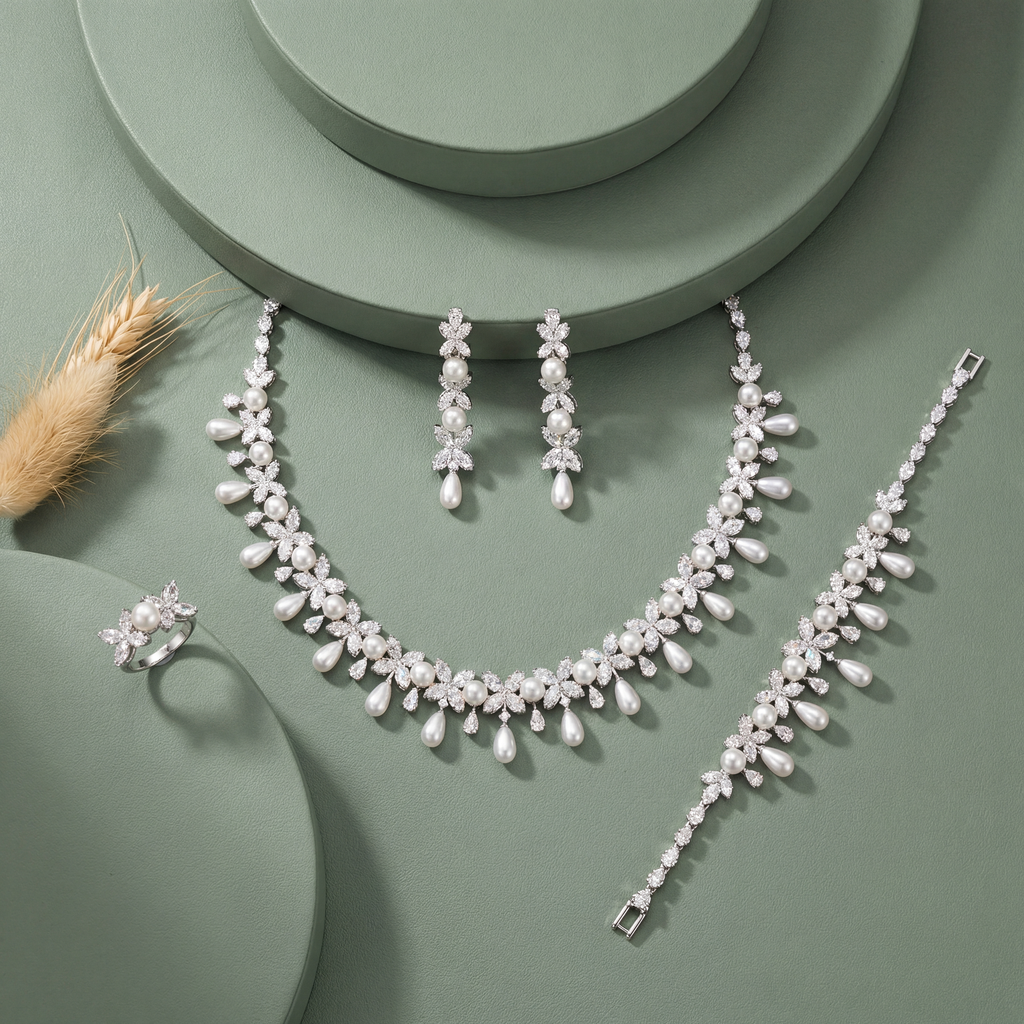 [CN5471] Blossom lulu zircon set