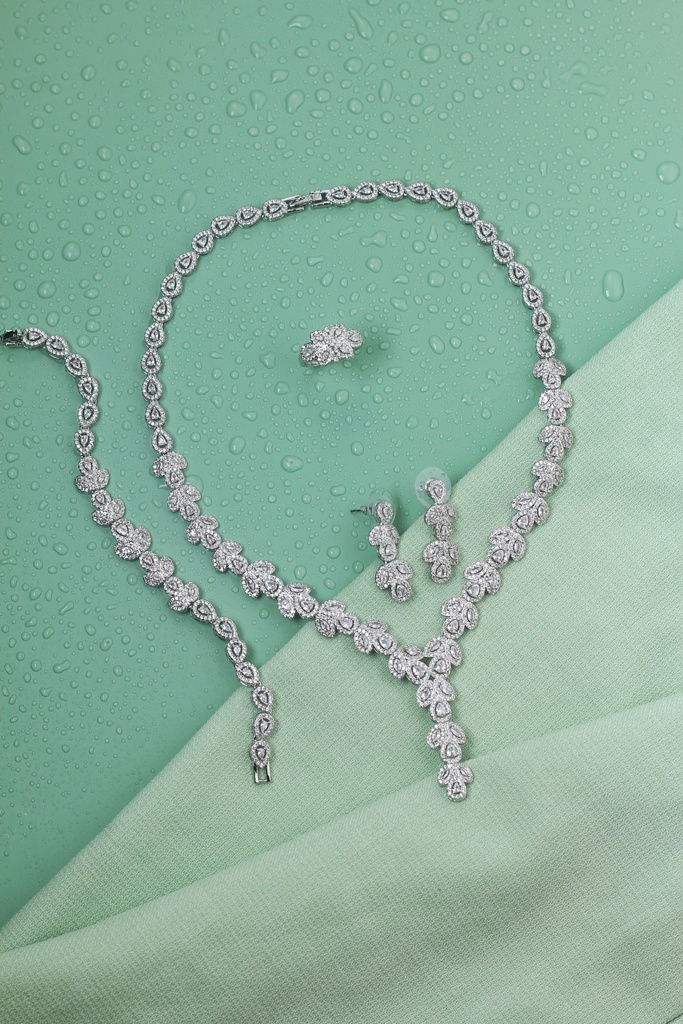 zircon set small three drops 