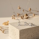 Simple square silver925 set 