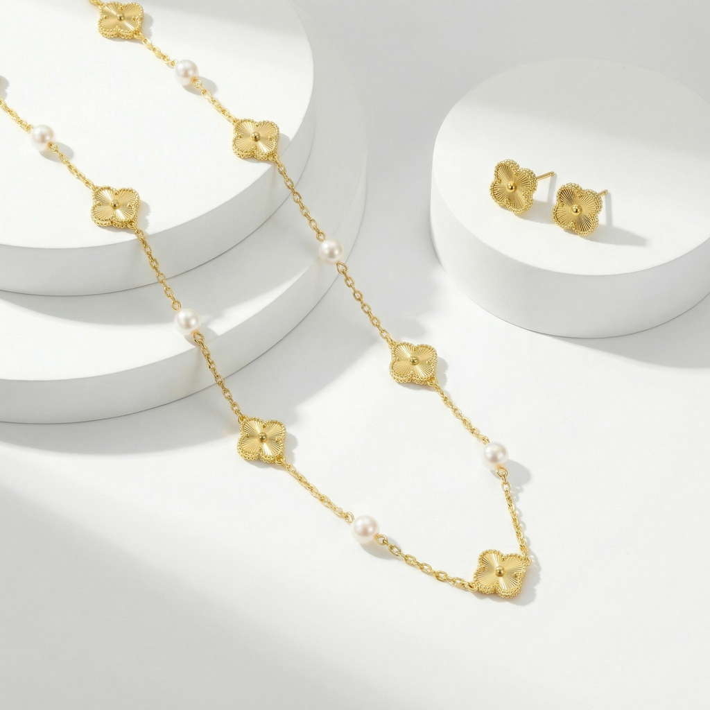 [JYS1271] Flower with lulu choker set