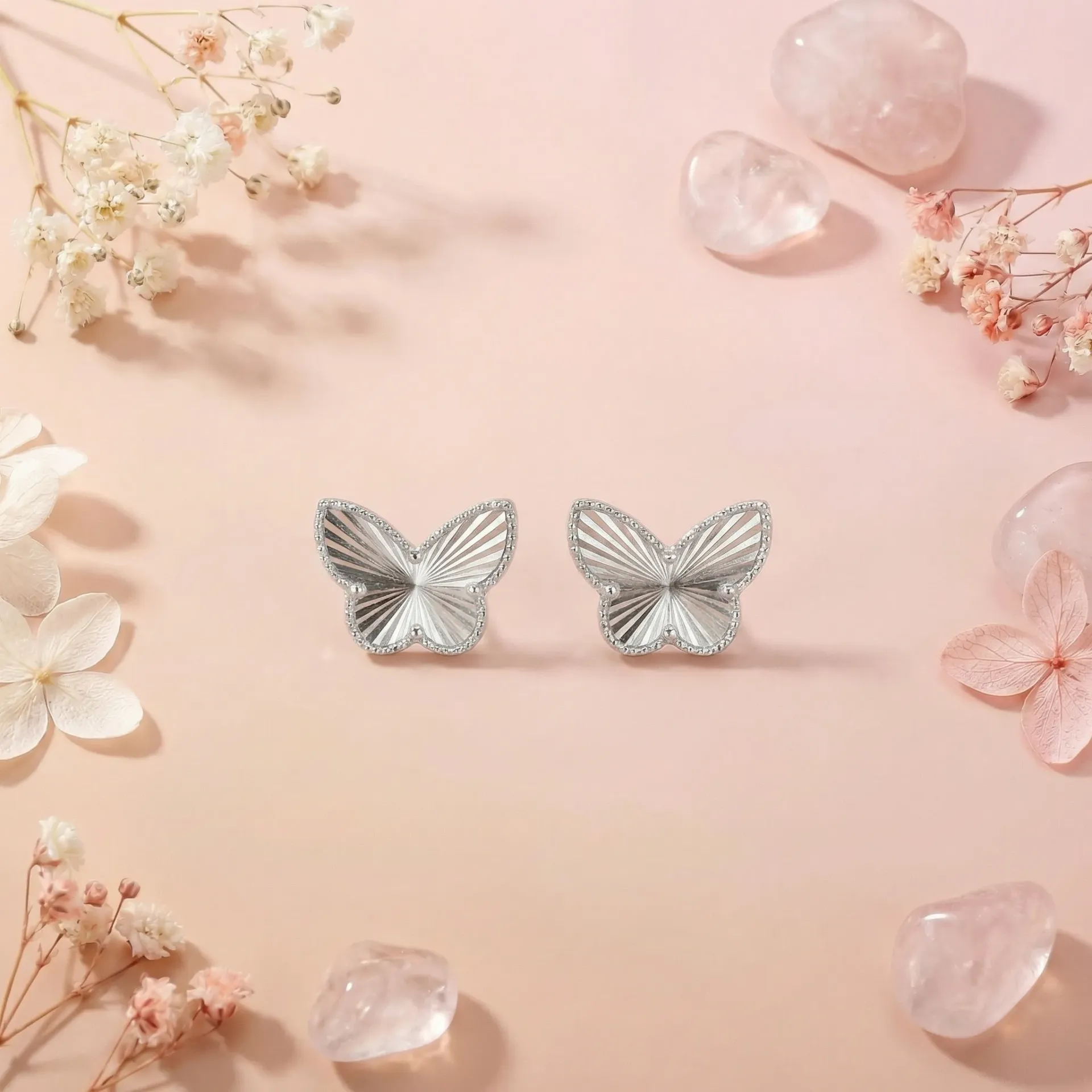 [03WS1S024118-E] smooth butterfly silver925 earring