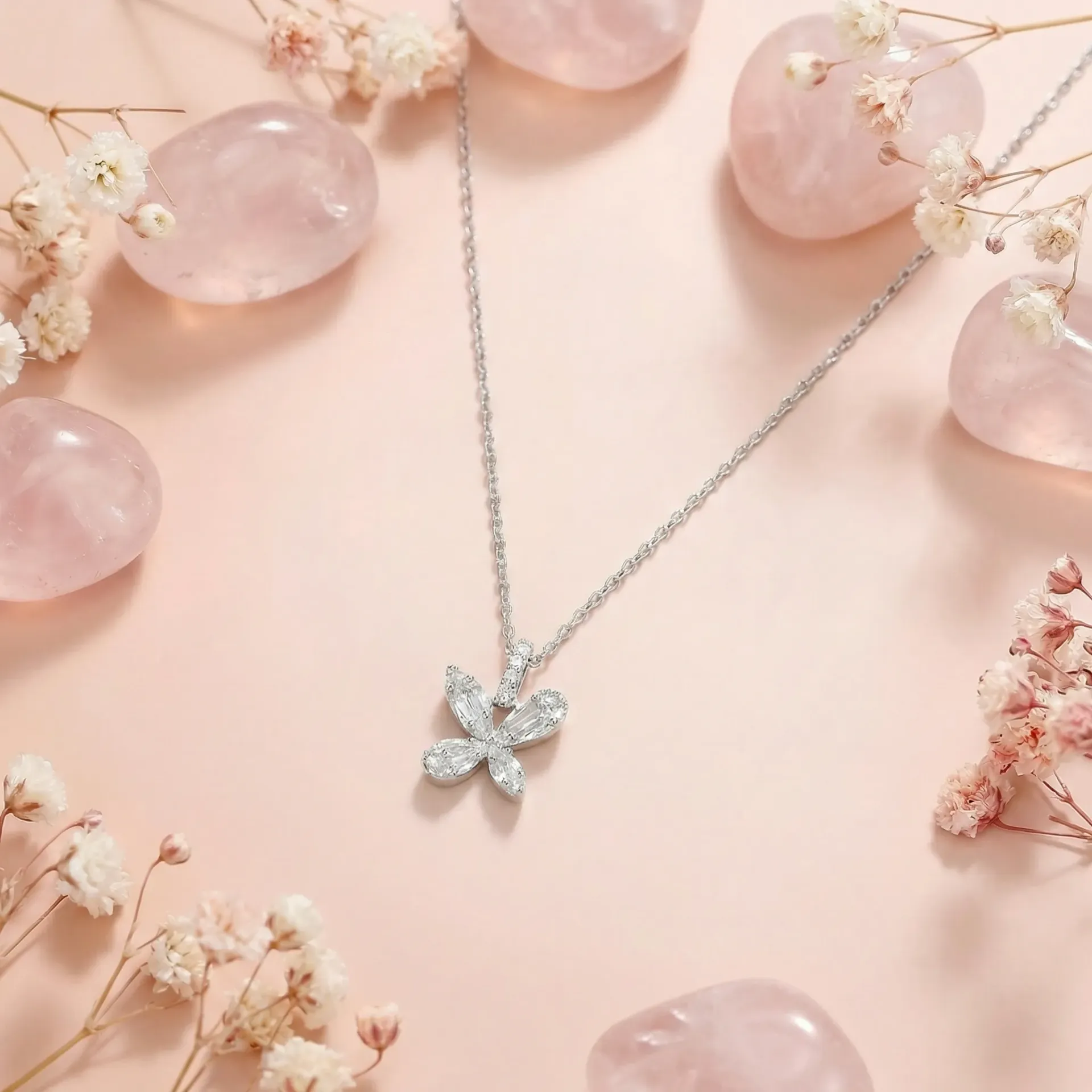 cute flower silver925 necklace
