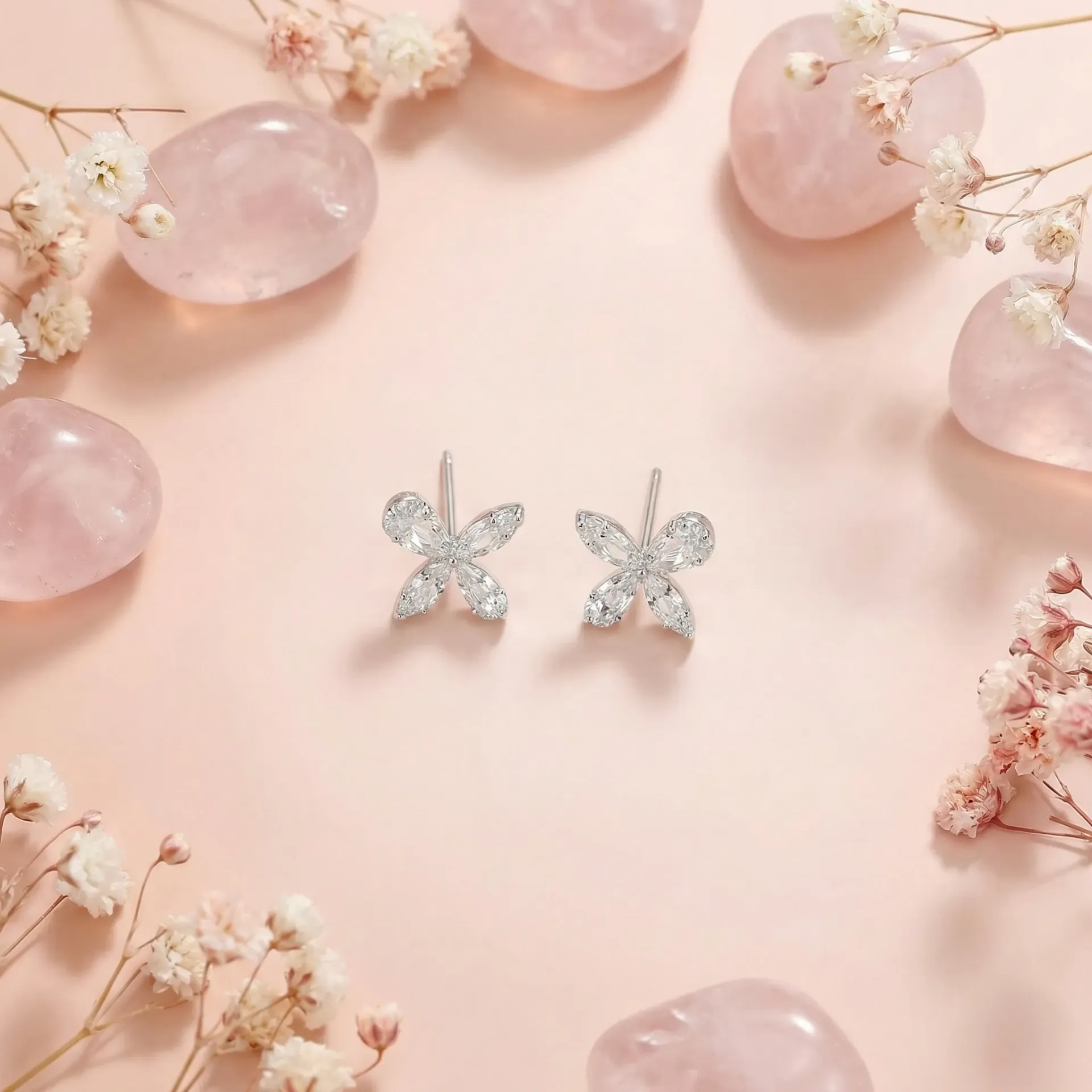 [03WS1S2402642-E] cute flower silver925 earrings