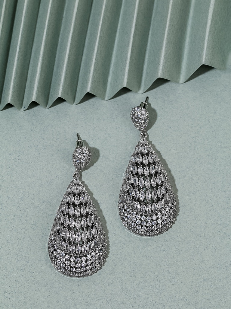 Thick zircon drop earrings