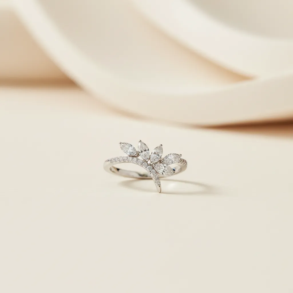 [03ZRG1S2408311-6] 5 leaves line silver925 ring (6)