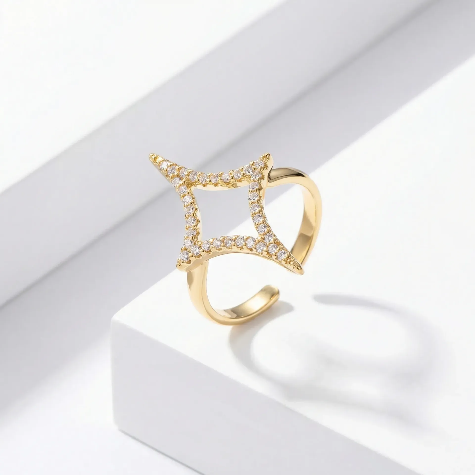 small Open star ring  