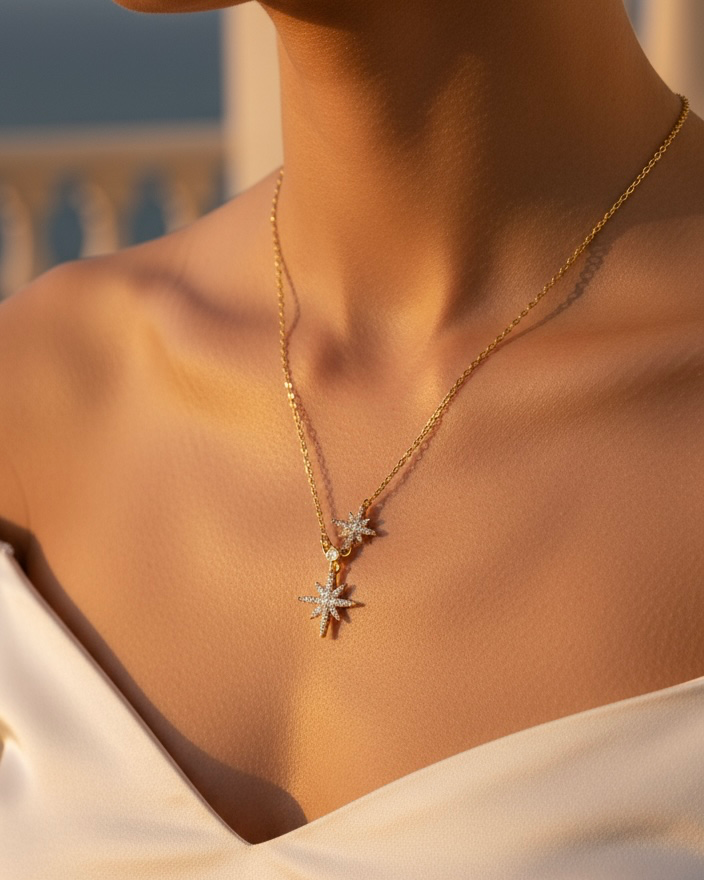 2SHINY STAR NECKLACE  (gold)