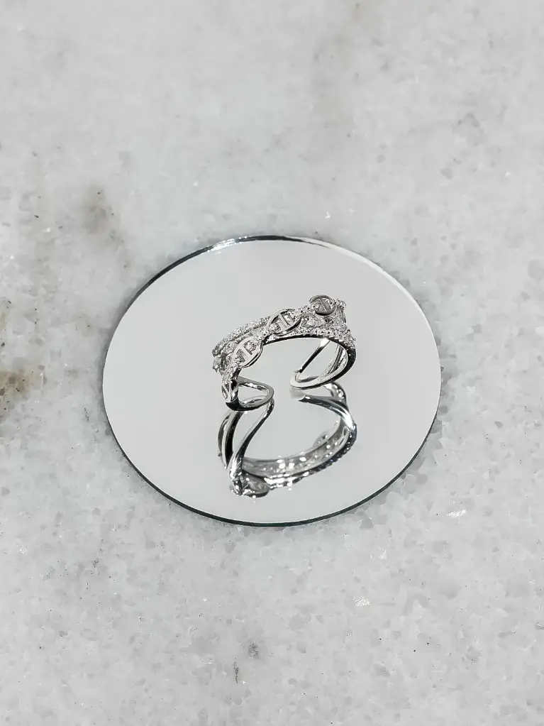 D lock adjustable silver925 ring 